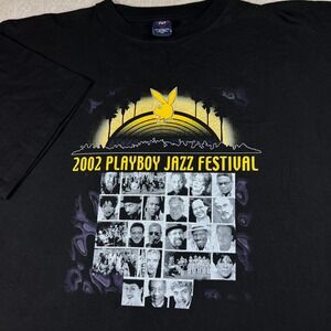 Vintage Playboy Jazz Festival 2002 T Shirt Men's 2XL Rare Y2K Concert Tee Black
